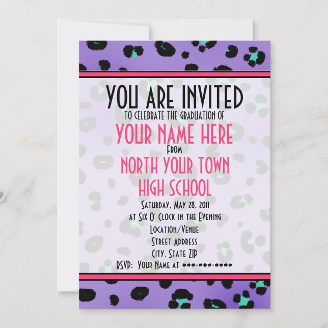 Inbjudan till Studenten - Klass 2011 Lila (Framsida)