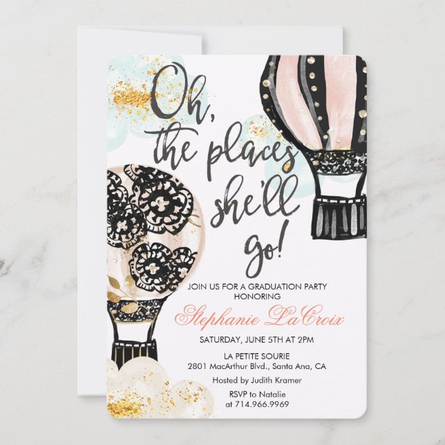 Inbjudan till Studenten Luftballong (Framsida)