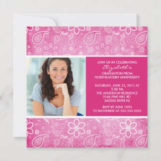 Inbjudan till Studenten med Photo Rosa Paisley