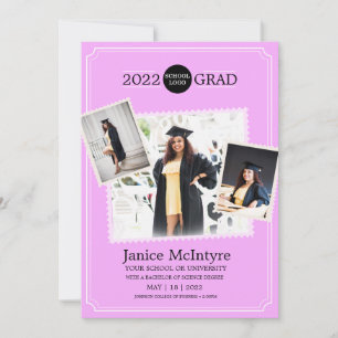 Inbjudan till studenten med Photos Rosa