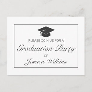 Inbjudan till Studenten Modern Minimalist White