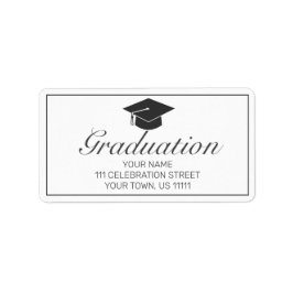 Inbjudan till Studenten Modern Minimalist White Adressetikett