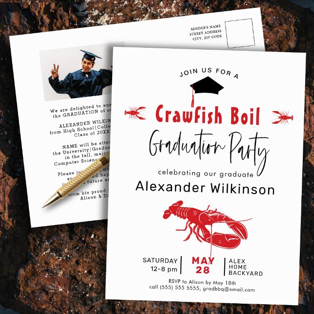 Inbjudan till studenten Photo Kräftor Boil Party ( (Skapare uppladdad)