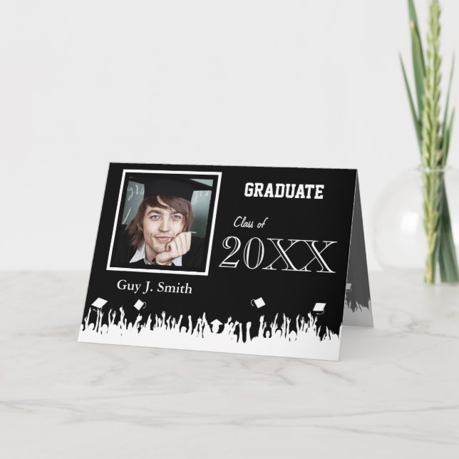 Inbjudan till studenten till ditt foto-Silhouette- (Framsida)