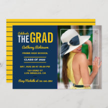 Inbjudan till Studentfest av blått och majs