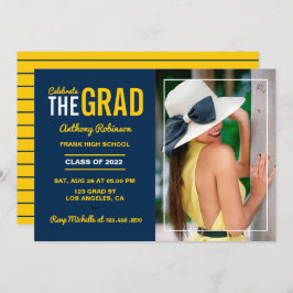 Inbjudan till Studentfest av blått och majs