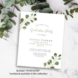 Inbjudan till studentfest av budgeteukalyptus flygblad