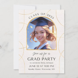 Inbjudan till Studentfest av elegant - fotokort