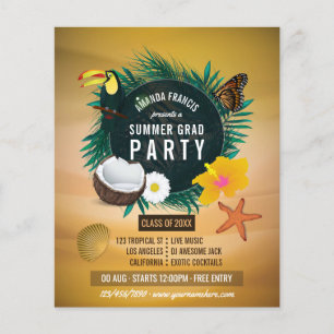 Inbjudan till Studentfest av Exotic Tropical Beach Flygblad