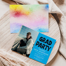 Inbjudan till Studentfest av foto för Aqua Paint