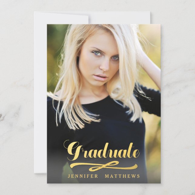 Inbjudan till Studentfest av Guld Shine Chalkboard (Framsida)