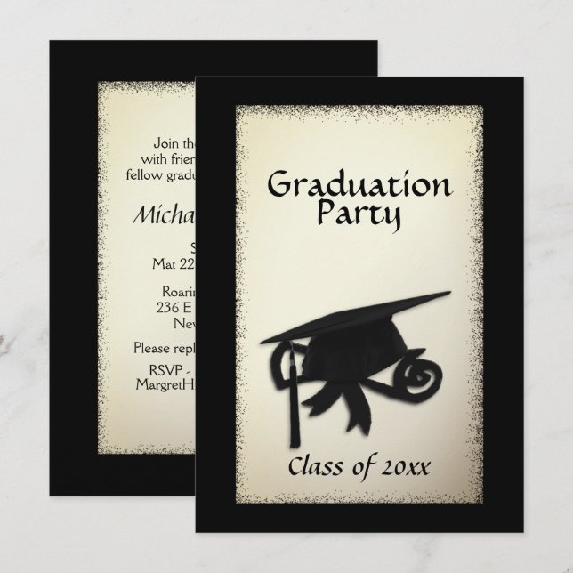 Inbjudan till Studentfest av klass (Fram/baksida)