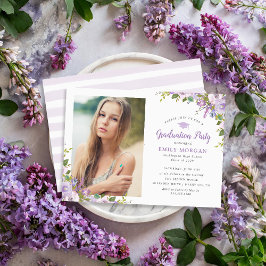 Inbjudan till Studentfest av Lilac-Blommigt-foto