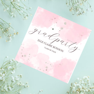 Inbjudan till Studentfest av rosa Elegance Pappersservett