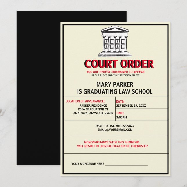 Inbjudan till Studentfest av Subpeona (Fram/baksida)