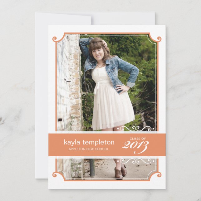 Inbjudan till Studentfest av Vintage Charm (Framsida)