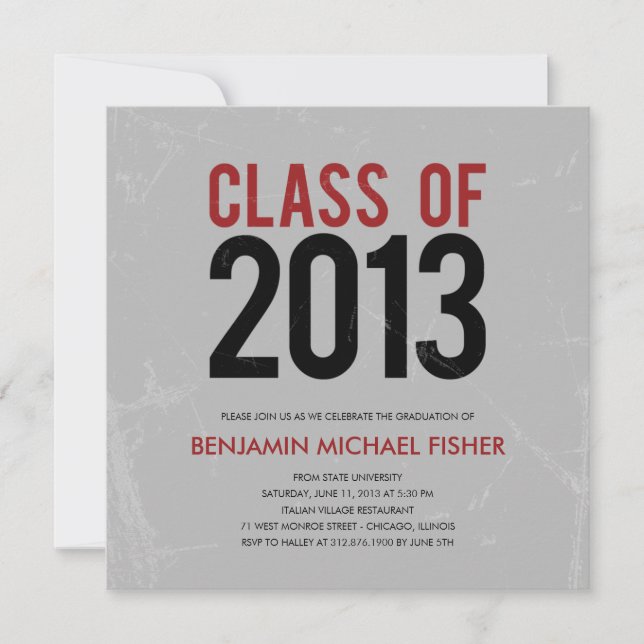 Inbjudan till Studentfest av Vintage eller meddela (Framsida)