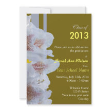 inbjudan till studentfest av vita azalea-blommor.