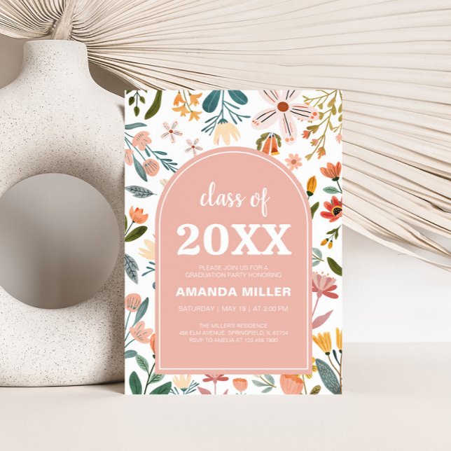 Inbjudan till Studentfest av Wildblomsartikel (Wildflower Meadow Graduation Party Invitation)