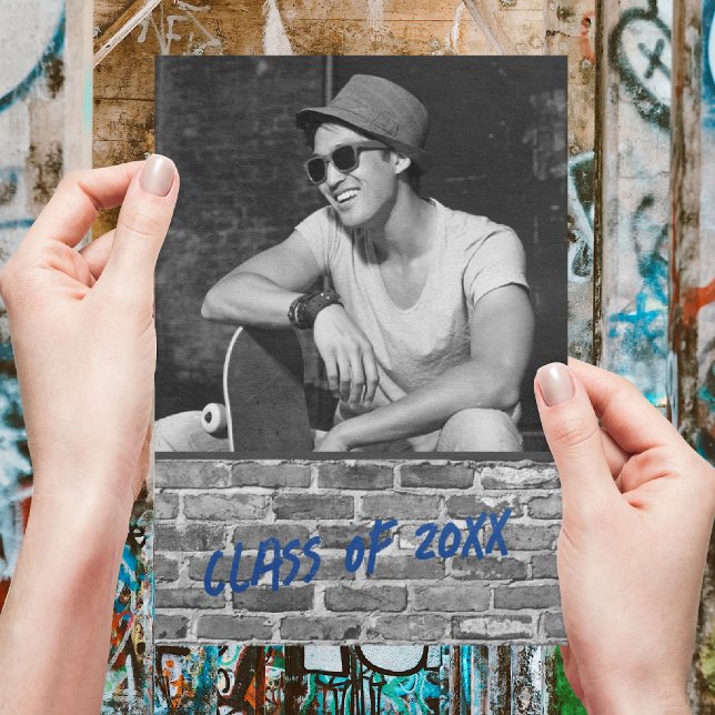 Inbjudan till studentfest [blått] (Skapare uppladdad)