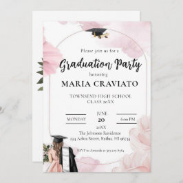 Inbjudan till Studentfest för Blommigt av  Rosa i 