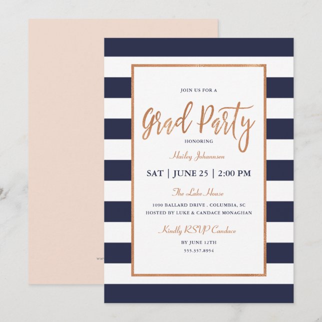 Inbjudan till Studentfest för marin Rand (Fram/baksida)