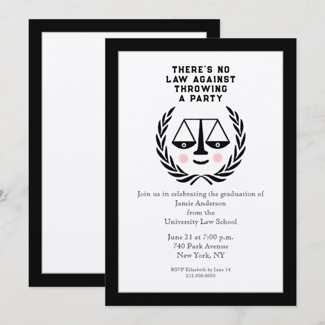 Inbjudan till Studentfest i juridik (Fram/baksida)