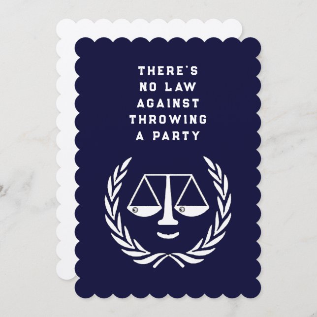 Inbjudan till Studentfest i juridik (Fram/baksida)