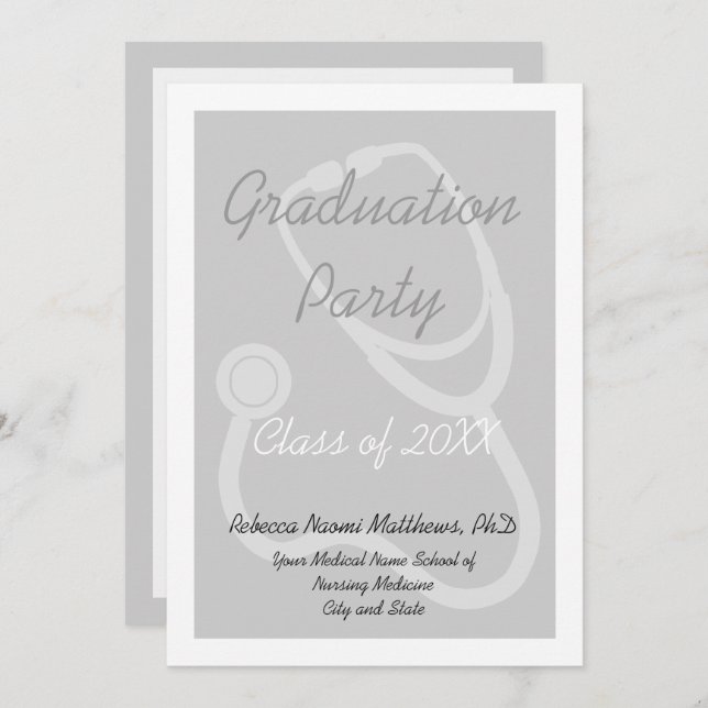 Inbjudan till Studentfest i läkarskola (Fram/baksida)