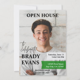 Inbjudan till studentfest med foto | GRÖNT