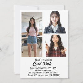 Inbjudan till studentfest på vykort