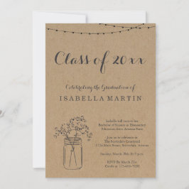 Inbjudan till studentfest | Rustic Kraft Papper