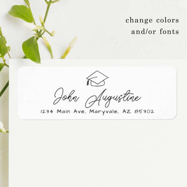 Inbjudan till studentfest/tillkännagivande Adress Returadress Etikett (Skapare uppladdad)