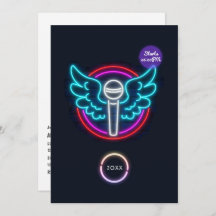 Inbjudan till Studentfest via neon-mikrofon