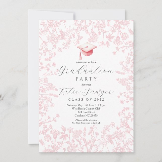 Inbjudan till studentfest, Wildblomma Studenten (Framsida)