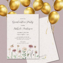 Inbjudan till Studentfesten Boho Wildblomma