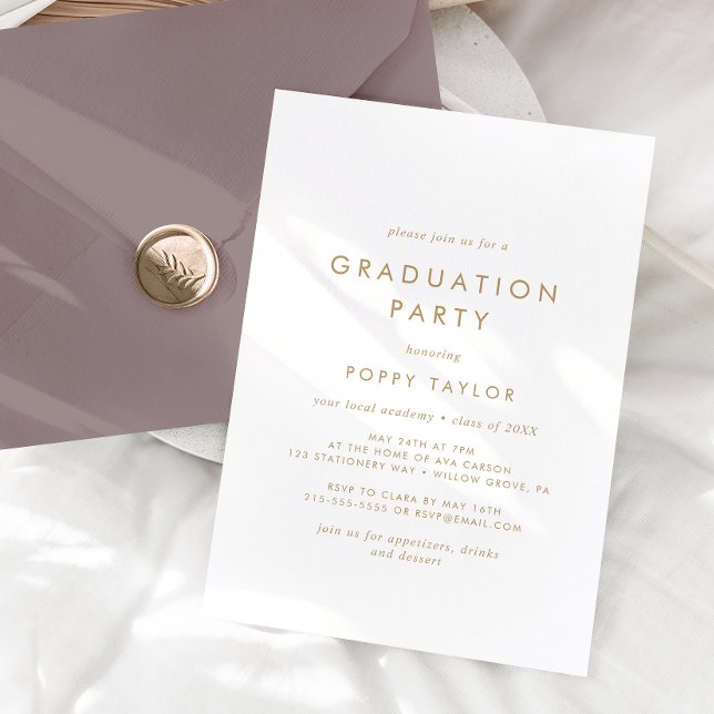 Inbjudan till Studentfesten chic Guld Typografi (Skapare uppladdad)