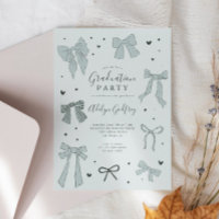 Inbjudan till Studentfesten Coquette Blue Bow