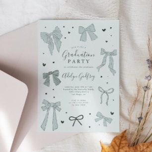 Inbjudan till Studentfesten Coquette Blue Bow
