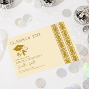 Inbjudan till Studentfesten elegant Guld