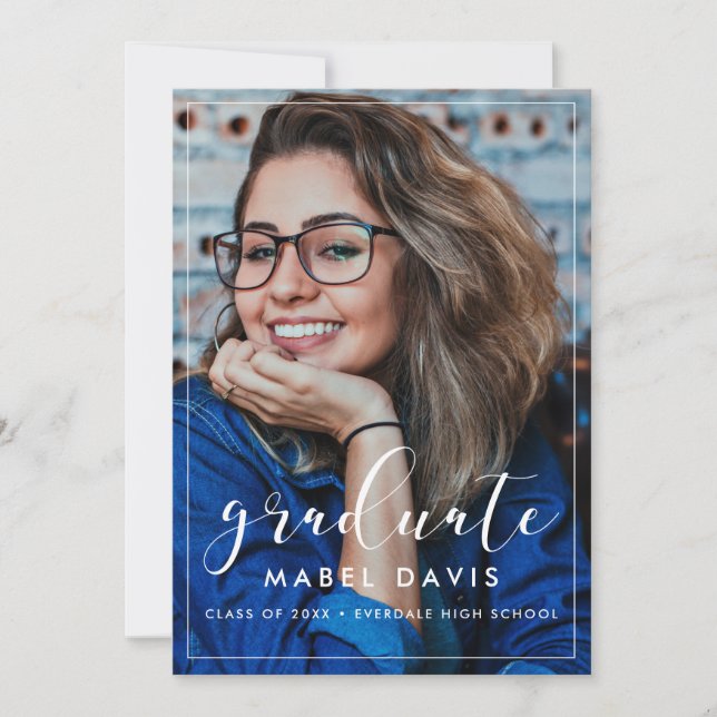 Inbjudan till studentfesten elegant Photo (Framsida)