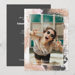 Inbjudan till Studentfesten elegant Ro Guld