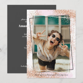 Inbjudan till Studentfesten elegant Ro Guld