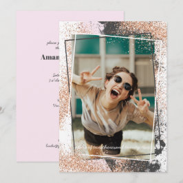 Inbjudan till Studentfesten elegant Ro Guld