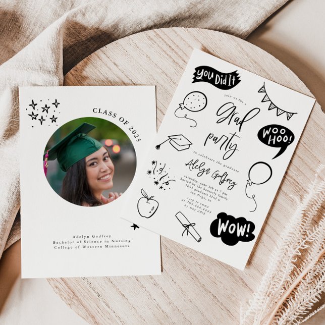 Inbjudan till Studentfesten Hand plockade Quirky (Skapare uppladdad)