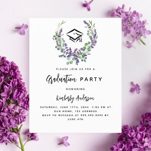 Inbjudan till Studentfesten Lavender violet blommi