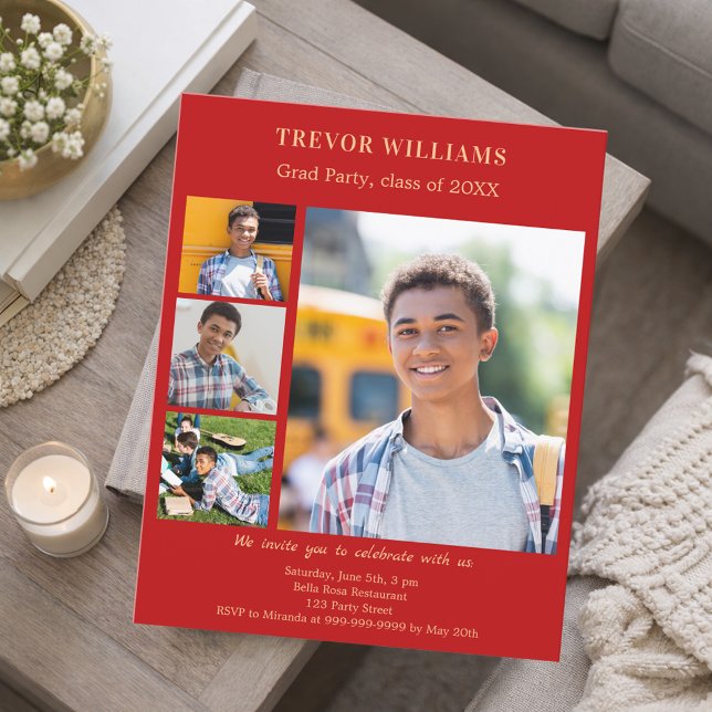 Inbjudan till Studentfesten Rött foto (Skapare uppladdad)