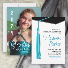 Inbjudan till Studentfesten Teal Blue Tassel
