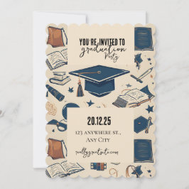 Inbjudan till studentmössa mönster-partiet