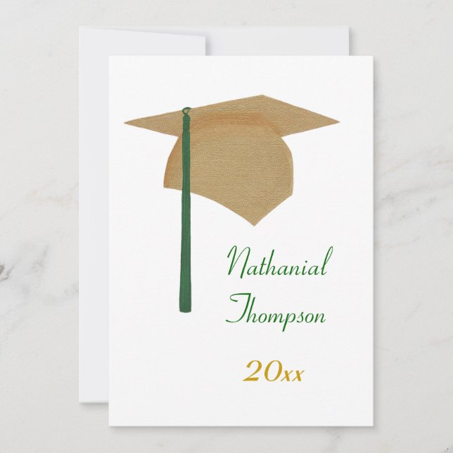 Inbjudan till Studentmössa och Grönt i guld och Ta (Framsida)